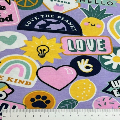 Jersey | Patches and Stripes | Schriften lavendel bunt